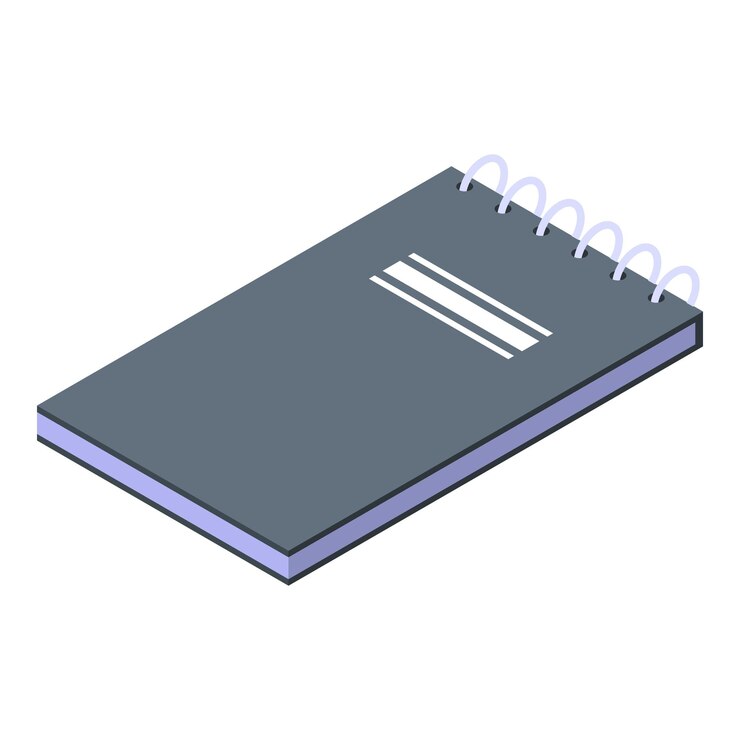 Vector icono de cuaderno isométrico del icono de vector de cuaderno para diseño web aislado sobre fondo blanco