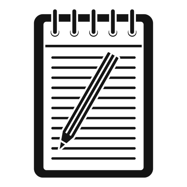 Icono de cuaderno de papel de examen Ilustración simple del icono de vector de cuaderno de papel de examen para diseño web aislado sobre fondo blanco
