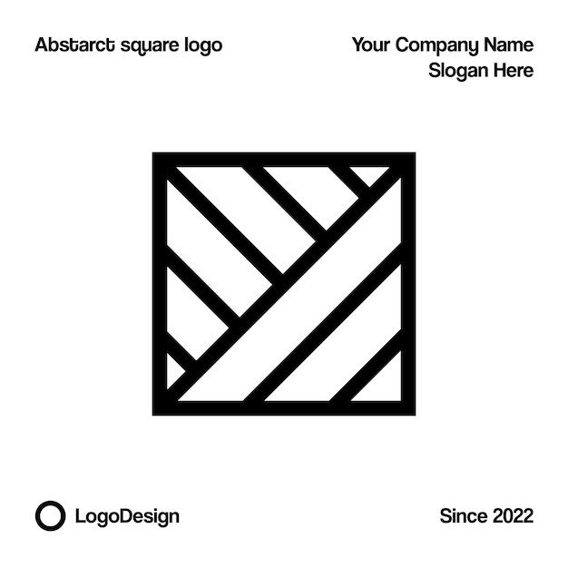 Icono cuadrado geométrico vectorial. Logotipo de estilo lineal.