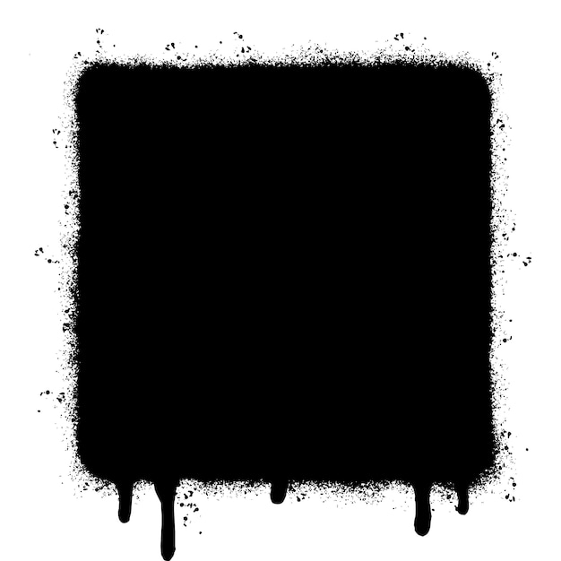 Icono cuadrado de Graffiti pintado con spray rociado aislado con un fondo blanco