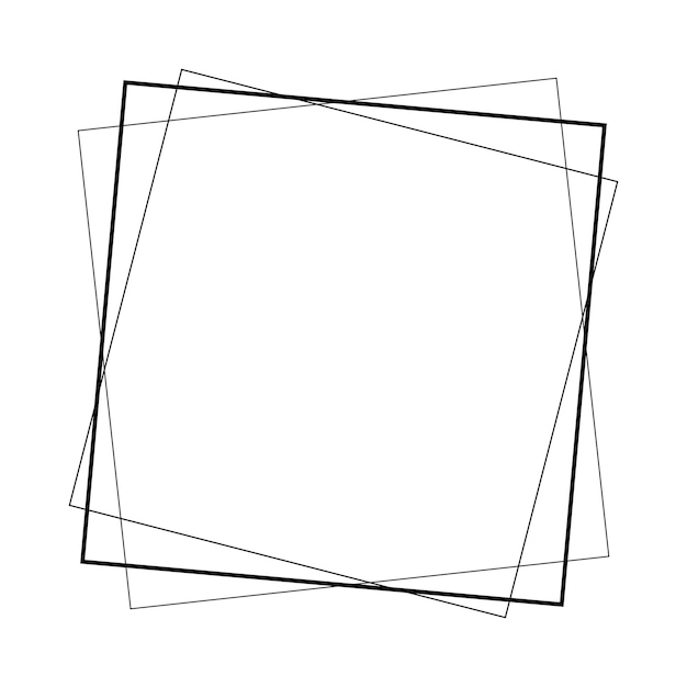 Icono cuadrado del marco elemento resumen del contorno del borde de la forma del icono del grunge garabateo decorativo para el diseño en la ilustración vectorial