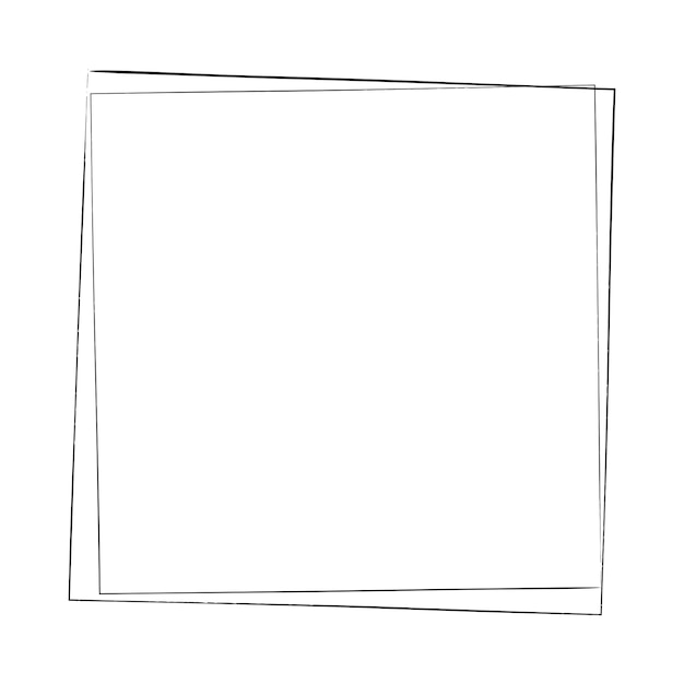 Icono cuadrado del marco elemento resumen del contorno del borde de la forma del icono del grunge garabateo decorativo para el diseño en la ilustración vectorial