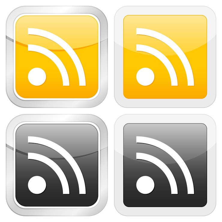 Vector icono cuadrado rss