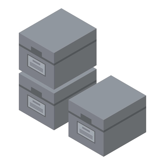 Icono de cuadro de archivo Isométrico del icono de vector de cuadro de archivo para diseño web aislado sobre fondo blanco