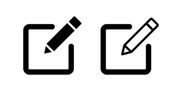 El icono del cuadro de edición con bolígrafo ilustra la fácil modificación del contenido