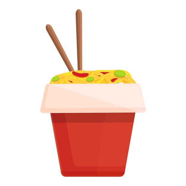 Icono de cuadro de menú Wok Caricatura de icono de vector de cuadro de menú Wok para diseño web aislado sobre fondo blanco
