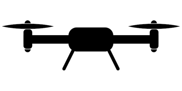 Icono de cuadrocóptero volando un avión no tripulado con hélices Ilustración de stock