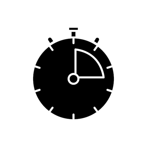 El icono del cuarto pasado de la hora establece el símbolo del vector de tiempo de 15 minutos las 3 pm, señal en estilo negro lleno y delineado.