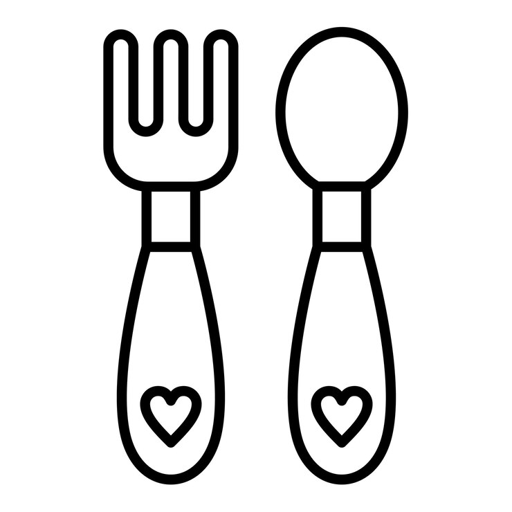 Vector el icono de los cubiertos para bebés
