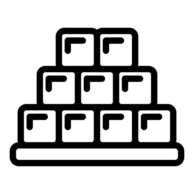 Icono de cubitos de hielo Icono de vector de cubitos de hielo de contorno para diseño web aislado sobre fondo blanco