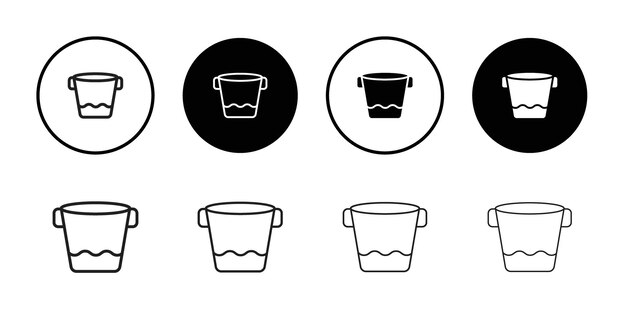 Icono de cubo de agua Conjunto de ilustraciones de líneas delgadas