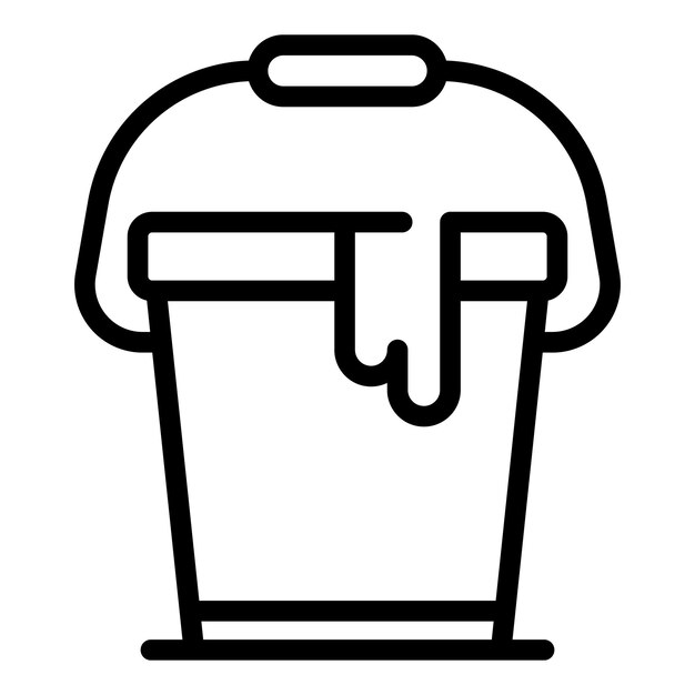 Icono de cubo de agua Icono de vector de cubo de agua de contorno para diseño web aislado sobre fondo blanco