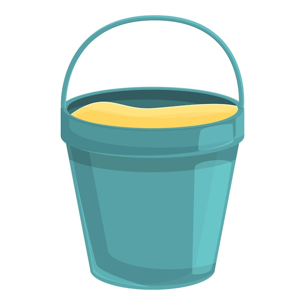 Icono de cubo de arena de playa Caricatura de icono de vector de cubo de arena de playa para diseño web aislado sobre fondo blanco