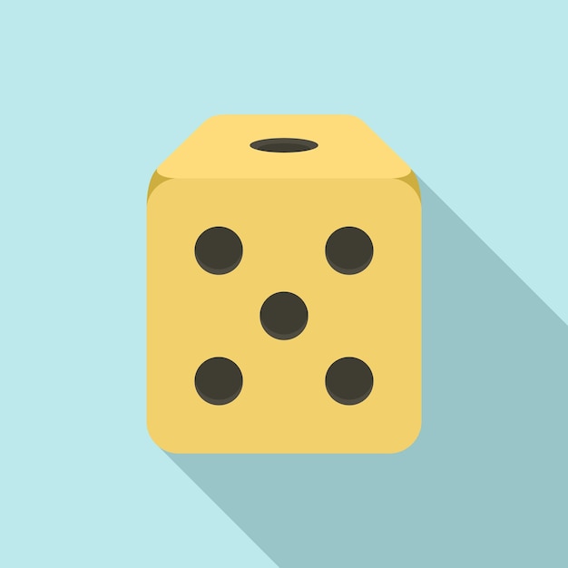 Icono del cubo de dados Ilustración plana del icono vectorial del cubo del dado para el diseño web