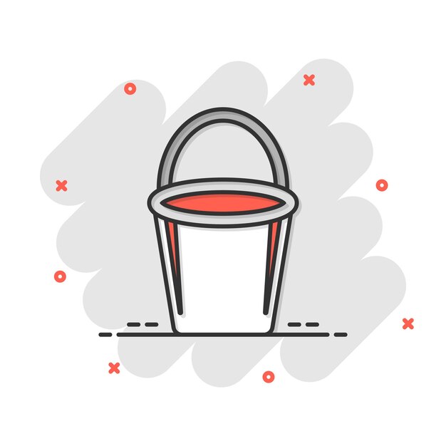 Icono de cubo en estilo plano Ilustración de vector de bote de basura sobre fondo blanco aislado Concepto de negocio de cubo