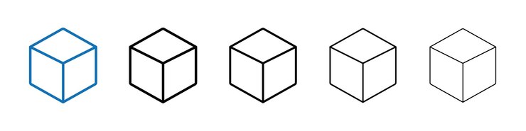 Vector ícono de cubo logotipo vectorial de esquema para la aplicación web