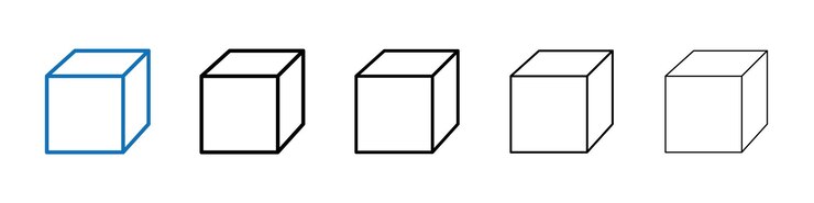 Vector ícono de cubo logotipo vectorial de esquema para la aplicación web