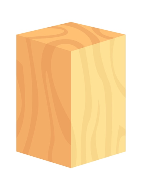 Vector icono de cubo de madera ilustración vectorial