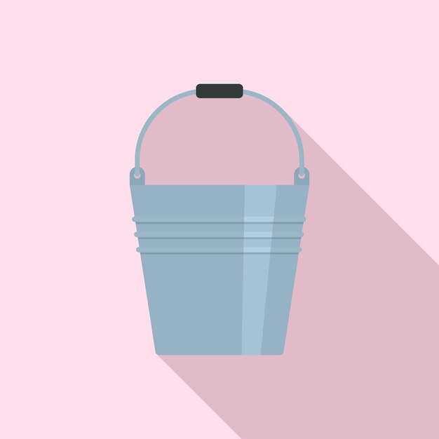 Icono de cubo de metal Ilustración plana del icono de vector de cubo de metal para diseño web