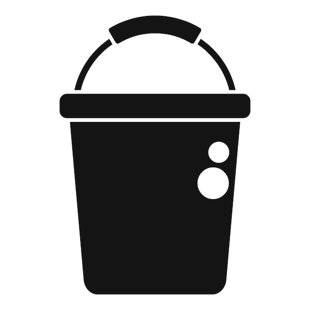 Icono de cubo de pesca vector simple día de la temporada de invierno