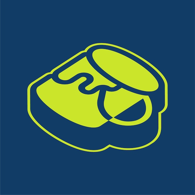 Icono de cubo de pintura vectorial retroisométrico verde con fondo editable