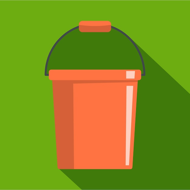 Icono de cubo de plástico Ilustración plana del icono de vector de cubo de plástico para web