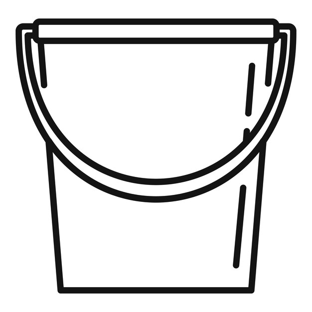 Icono de cubo de plástico de limpieza Icono de vector de cubo de plástico de limpieza de contorno para diseño web aislado sobre fondo blanco