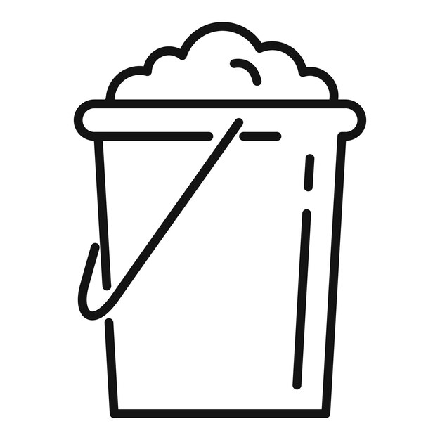 Icono de cubo de tierra Icono de vector de cubo de tierra de contorno para diseño web aislado sobre fondo blanco