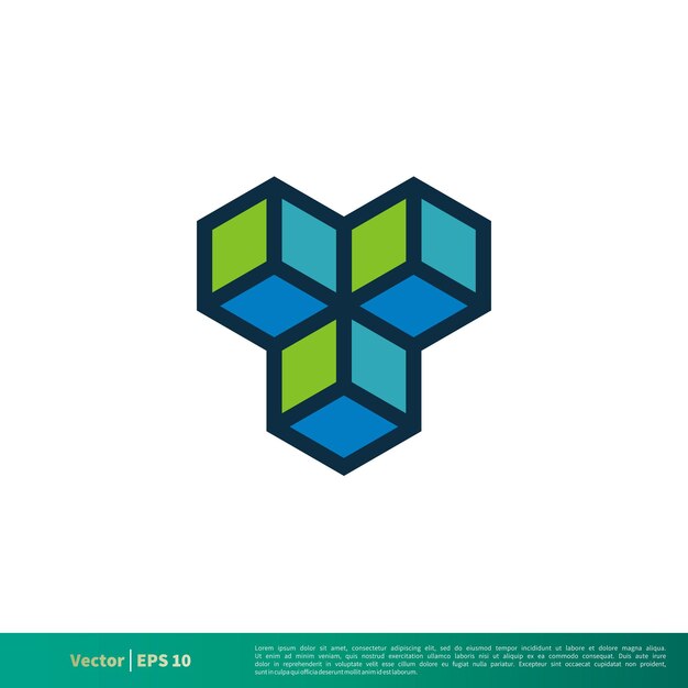 Icono de cubo Vector Logo Plantilla Ilustración Diseño Vector EPS 10