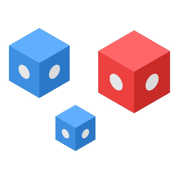 Icono de cubos de colores inteligentes Isométrico de icono de vector de cubos de colores inteligentes para diseño web aislado sobre fondo blanco