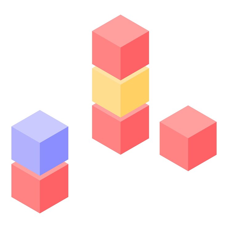 Vector icono de cubos de juguete isométrico de icono de vector de cubos de juguete para diseño web aislado sobre fondo blanco