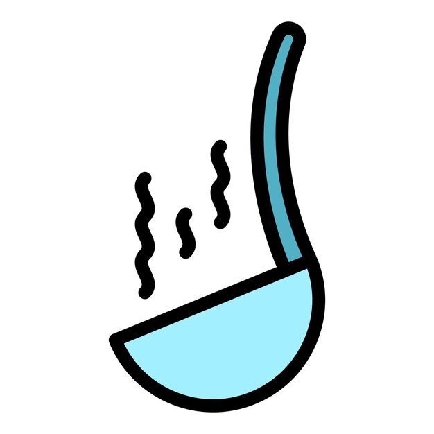 Icono de la cuchara caliente Contorno del icono vectorial de la cucaracha caliente Color plano aislado