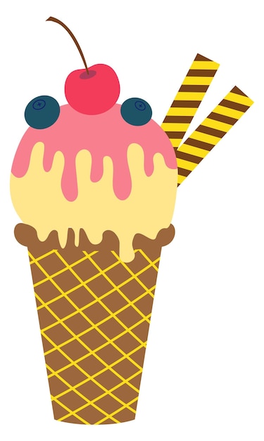 Icono de cuchara de helado helado de bayas dulces