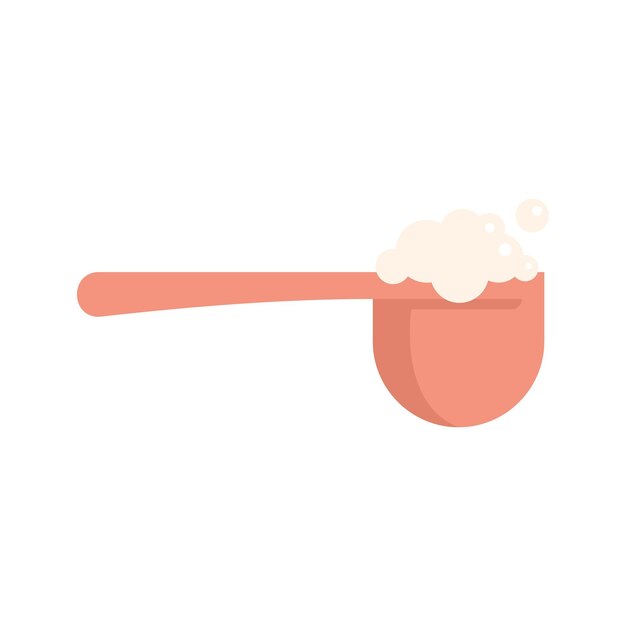 Icono de cuchara de plástico suavizante Ilustración plana del icono de vector de cuchara de plástico suavizante para diseño web aislado