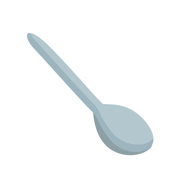 Ícono de cuchara de postre Ilustración vectorial de un ícono de cucharada de té o café Aislado de un solo color en blanco