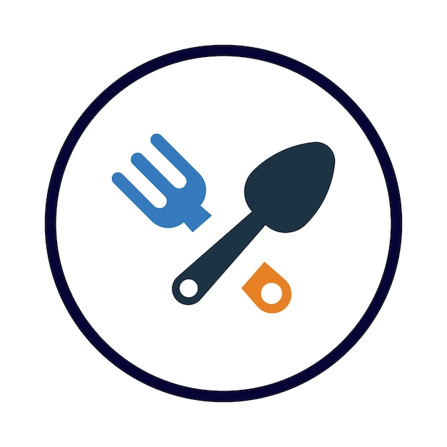 Icono de cuchara y tenedor de restaurante