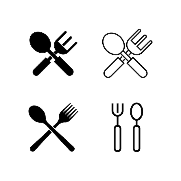 Icono de la cuchara y el tenedor