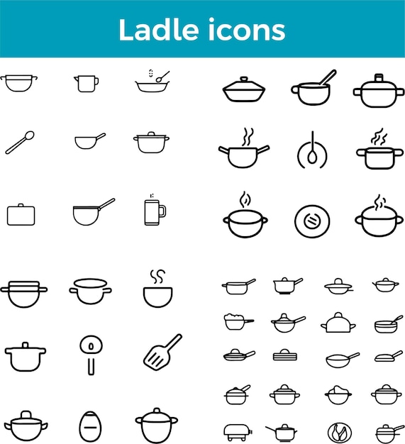 icono de cuchara utensilio de cocina sopa vectorial cuchara de servicio cuchara profunda para líquidos