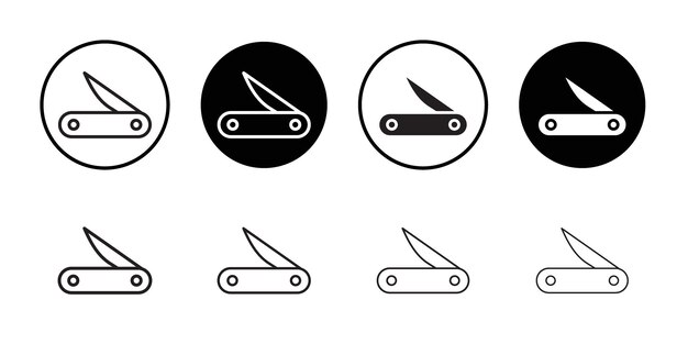 Icono de cuchillo de bolsillo Ilustración plana de línea delgada