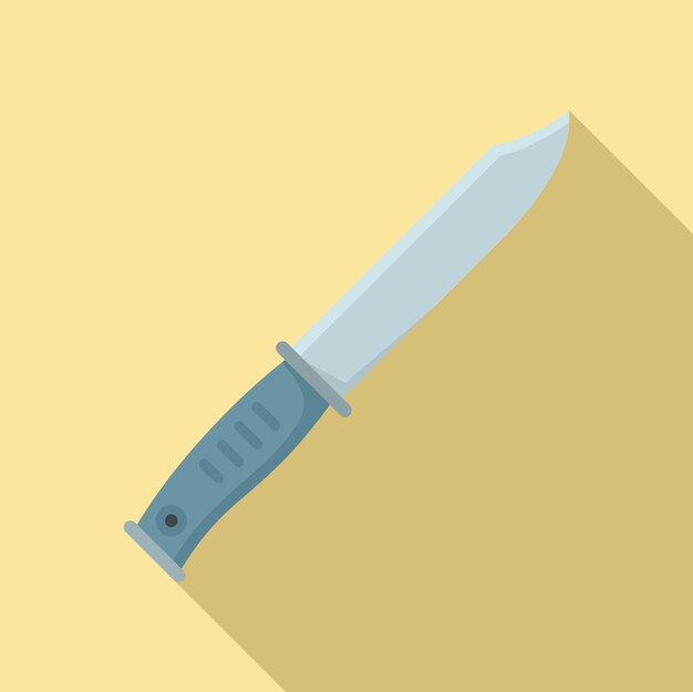 Icono de cuchillo de cazador de supervivencia Ilustración plana del icono de vector de cuchillo de cazador de supervivencia para diseño web