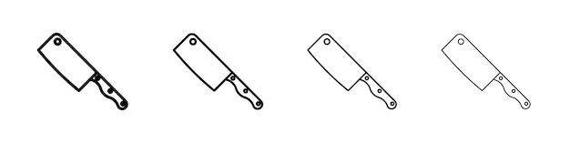 icono de cuchillo de cocinero logotipo lineal aislado