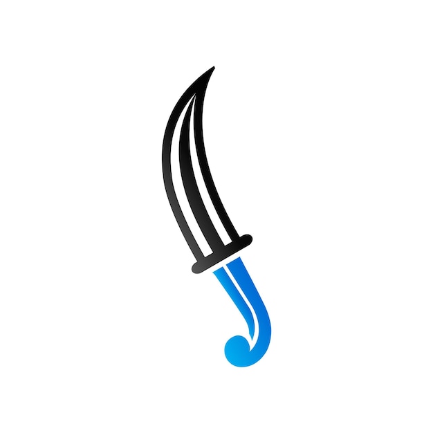 El icono del cuchillo en color de tono dúo Arma de asalto peligro daga
