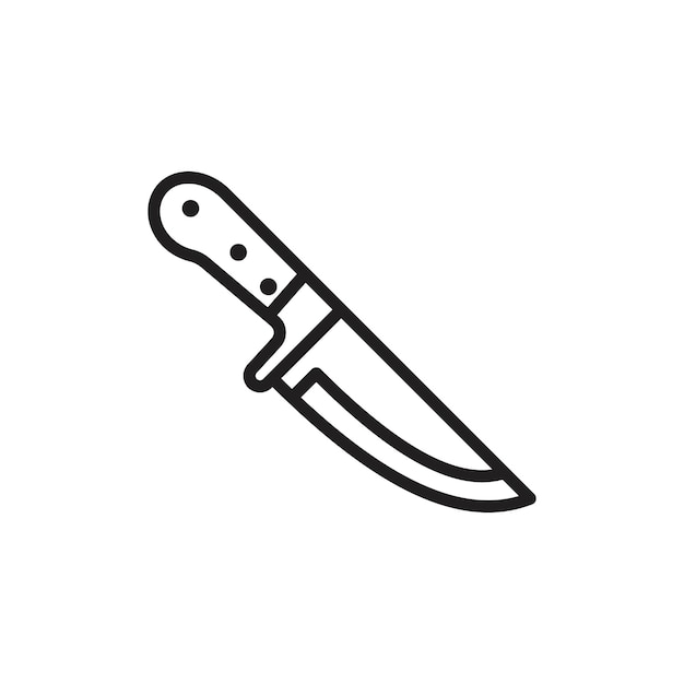 El icono del cuchillo de corte tiene un contorno delgado simple