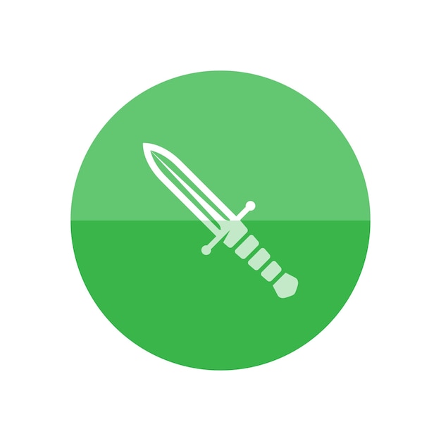 Icono de cuchillo en estilo de círculo de color plano Arma de asalto batalla peligro daga