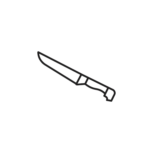 icono del cuchillo Ilustración plana de línea delgada