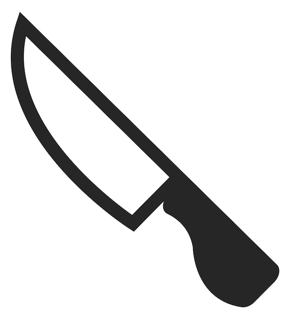 Icono de cuchillo negro Símbolo de cuchilla de corte afilado aislado en fondo blanco