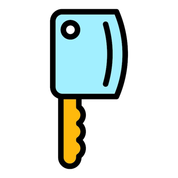 El icono del cuchillo de parrilla es un vector de contorno cocinero de comida color plano de la fiesta de fuego