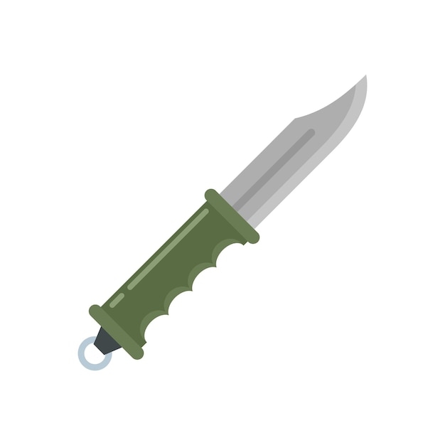 Icono de cuchillo de senderismo Ilustración plana del icono de vector de cuchillo de senderismo aislado sobre fondo blanco