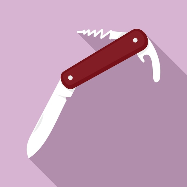 Icono de cuchillo suizo Ilustración plana del icono de vector de cuchillo suizo para diseño web