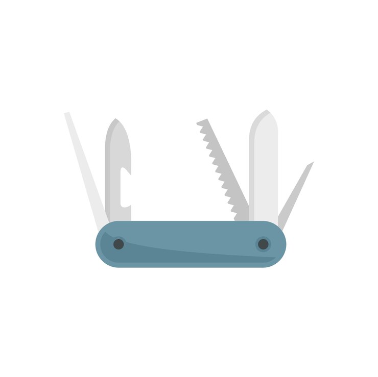 Vector icono de cuchillo de supervivencia ilustración plana del icono de vector de cuchillo de supervivencia aislado sobre fondo blanco
